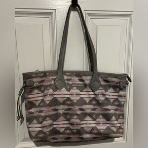 Simply Southern Southwestern Aztec Tote Purple & Gray Matching Coin Purse NWOT